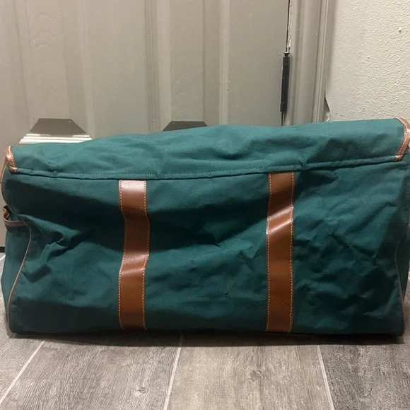 Vintage Ralph Lauren Green and Brown Men's travel Bag